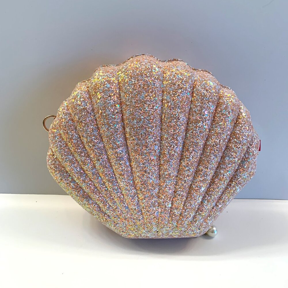 Sparkle Seashell - The Glam Clam Crossbody Handbag Purse - Pink - NWT - Picture 4 of 13